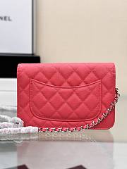 Chanel Wallet On Chain Woc Neon Pink Caviar Silver 19cm - 4