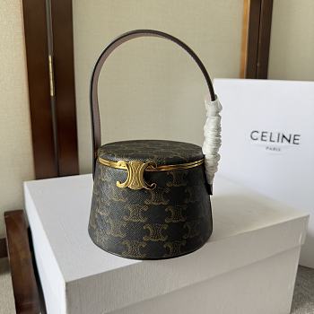 Celine Nina Minaudiere Lambskin Triomphe Canvas 13x9x13cm
