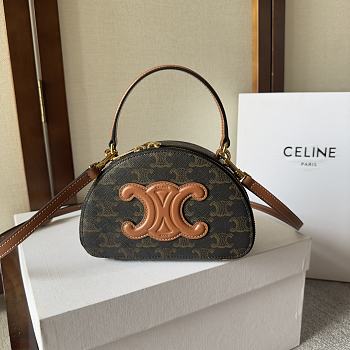Celine Half Moon Bag Canvas 18x12.5x6cm