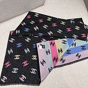 Chanel Multicolor Black Scarf 187x69cm - 3