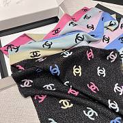 Chanel Multicolor Black Scarf 187x69cm - 2