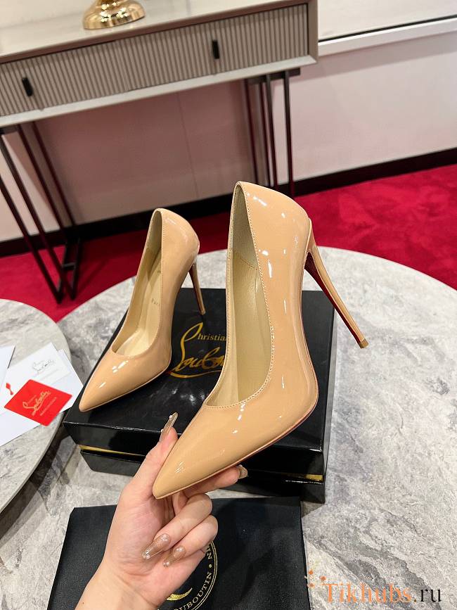 Christian Louboutin Kate Pumps Patent Beige 100mm  - 1
