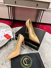 Christian Louboutin Kate Pumps Patent Beige 100mm  - 3