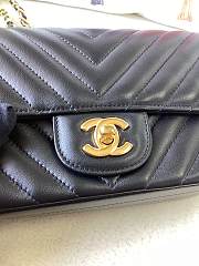 Chanel Flap Bag Black Chevron Lambskin Gold 20cm - 5