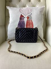 Chanel Flap Bag Black Chevron Lambskin Gold 20cm - 3
