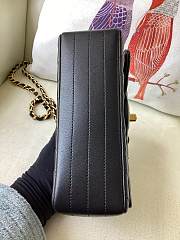 Chanel Flap Bag Black Chevron Lambskin Gold 20cm - 2
