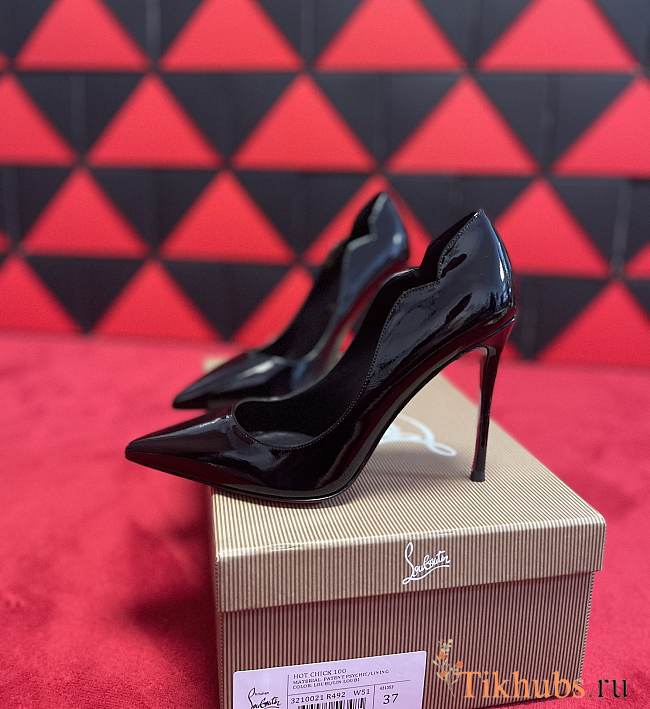 Christian Louboutin Hot Chick Black Patent Pump 10cm - 1