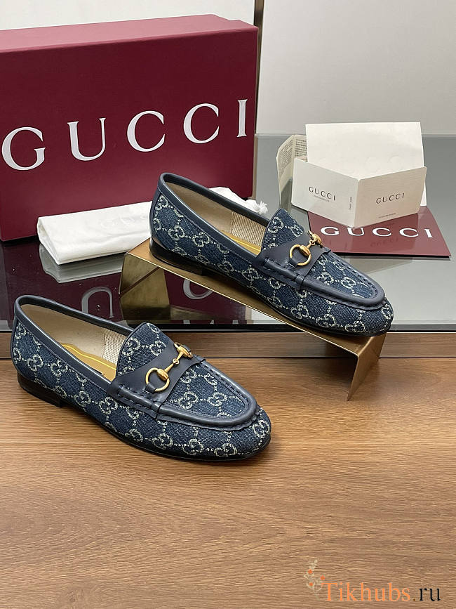 Gucci Horsebit Blue Denim Loafer - 1