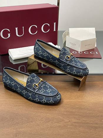 Gucci Horsebit Blue Denim Loafer