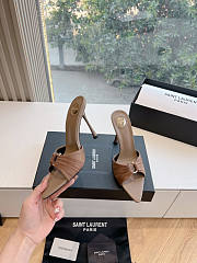YSL Lola Ruched Nylon Ring Mule Sandals 10cm - 3