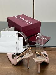 Gucci Signoria Slingback Pump Pink Leather Heel 10.5cm - 3