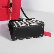 Valentino Vsling Raffia Leather Shoulder Bag Black 25x15x11cm - 5