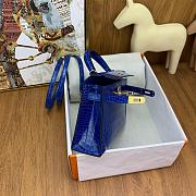 Hermes Kelly 19 Bag Blue Crocodile Gold 19cm - 5