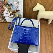 Hermes Kelly 19 Bag Blue Crocodile Gold 19cm - 2