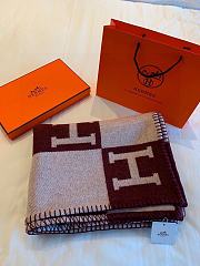 Hermes Avalon III Throw Wool Blanket Red 140x170cm - 3
