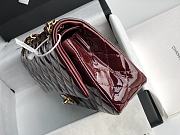 Chanel Flap Bag Red Wine Gold Patent 25cm - 3