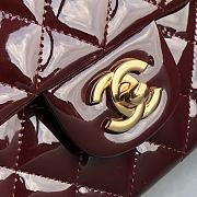 Chanel Flap Bag Red Wine Gold Patent 25cm - 2