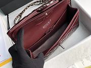 Chanel Flap Bag Red Wine Silver Patent 25cm - 5