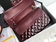 Chanel Flap Bag Red Wine Silver Patent 25cm - 2