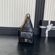 Chanel 25C Hobo Bag Black Lambskin 27x35x18cm - 6