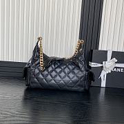 Chanel 25C Hobo Bag Black Lambskin 27x35x18cm - 3