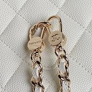 Chanel Top Handle Flap Bag White Caviar Gold 18x14x3cm - 3