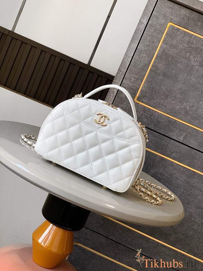 Chanel 25C Bag White Caviar Gold 18.5x13x7cm - 1