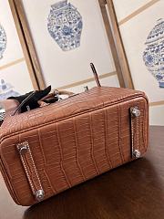 Hermes Birkin 25 Bag Brown Crocodile Silver 25cm - 2