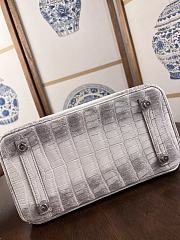 Hermes Birkin 25 Crocodile Himalayan Silver 25cm - 4