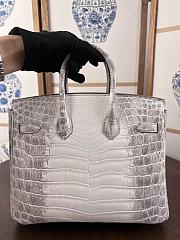Hermes Birkin 25 Crocodile Himalayan Silver 25cm - 2