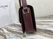Celine Triomphe Bag In Shiny Calfskin Red Wine 22x16.5x7cm - 6