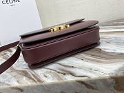 Celine Triomphe Bag In Shiny Calfskin Red Wine 22x16.5x7cm - 5