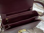 Celine Triomphe Bag In Shiny Calfskin Red Wine 22x16.5x7cm - 3