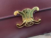 Celine Triomphe Bag In Shiny Calfskin Red Wine 22x16.5x7cm - 2