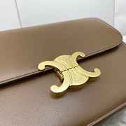 Celine Triomphe Bag In Shiny Calfskin Dark Brown 22x16.5x7cm - 4
