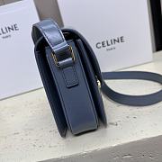 Celine Triomphe Bag In Shiny Calfskin Blue 22x16.5x7cm - 6