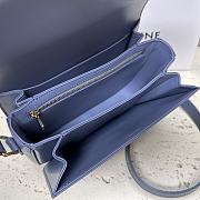 Celine Triomphe Bag In Shiny Calfskin Blue 22x16.5x7cm - 5