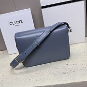 Celine Triomphe Bag In Shiny Calfskin Blue 22x16.5x7cm - 4