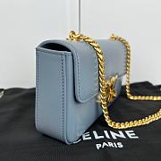 Celine Chain Shoulder Bag Triomphe Blue 20.5x10.5x4cm - 6
