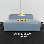 Celine Chain Shoulder Bag Triomphe Blue 20.5x10.5x4cm - 5