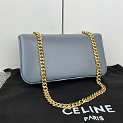 Celine Chain Shoulder Bag Triomphe Blue 20.5x10.5x4cm - 4