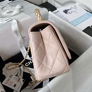 Chanel Small Flap Bag Top Handle Pink 22x21x6.5cm - 4