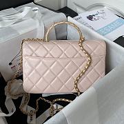 Chanel Small Flap Bag Top Handle Pink 22x21x6.5cm - 2