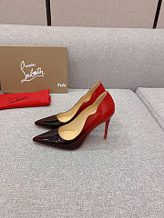 Christian Louboutin Hot Chick Black Red Patent Pump 10cm - 3