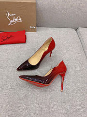 Christian Louboutin Hot Chick Black Red Patent Pump 10cm - 4