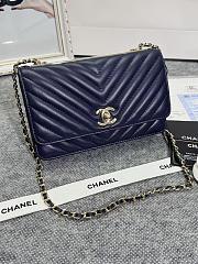 Chanel Wallet On Chain Flap Navy Blue Lambskin 19cm - 1