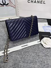 Chanel Wallet On Chain Flap Navy Blue Lambskin 19cm - 5