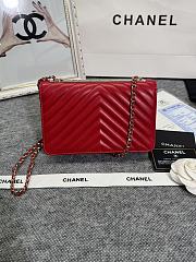 Chanel Wallet On Chain Flap Red Lambskin 19cm - 3