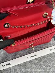 Chanel Wallet On Chain Flap Red Lambskin 19cm - 2