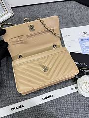 Chanel Wallet On Chain Flap Beige Lambskin 19cm - 3